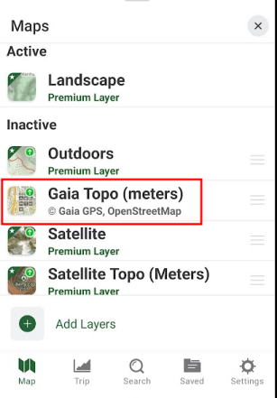 gaia topo map